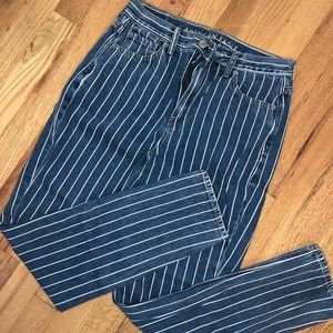 American Eagle Retro Striped Mom Jeans